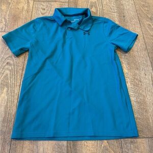 Under Armour Boys Blue Polo Shirt Top - Size Medium - Loose Fit